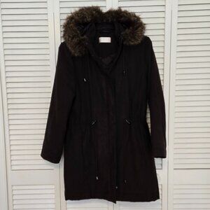 Petite Puffer Anorak Coat - Chocolate Brown - UK 10P - US 6P